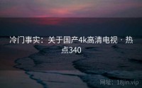 冷门事实：关于国产4k高清电视 · 热点340