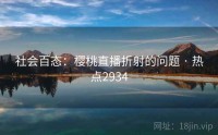 社会百态：樱桃直播折射的问题 · 热点2934